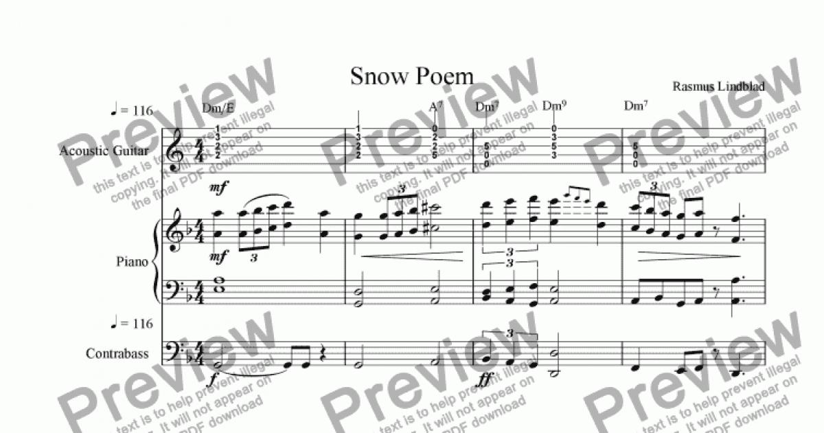 Download Snow Poem - Download Sheet Music PDF file