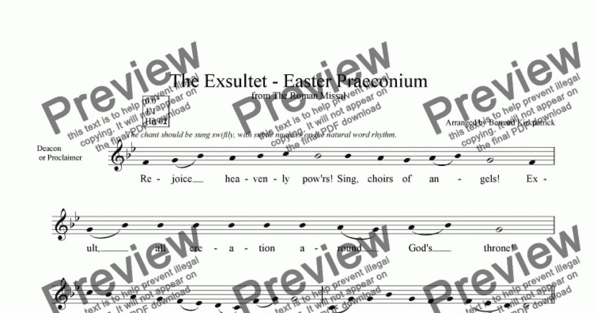 Exsultet Easter Proclamation Rejoice Heavenly Powers Sheet Music Download