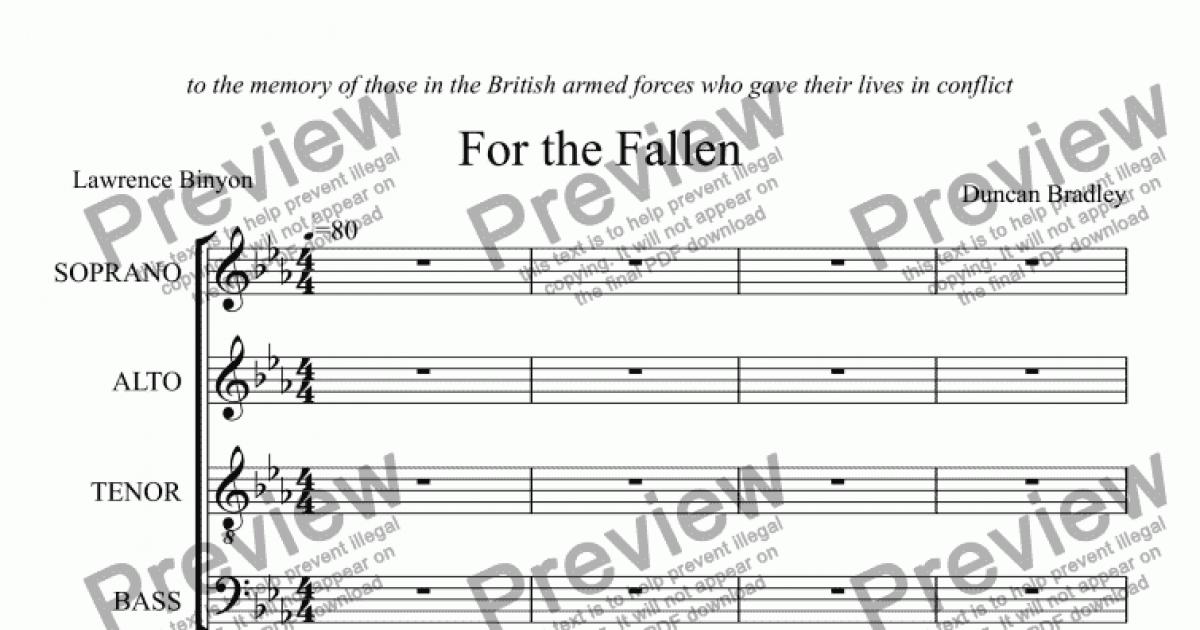 For The Fallen - Download Sheet Music Pdf File