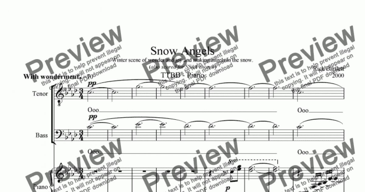 Snow Angels Ttbb Download Sheet Music Pdf File 5717