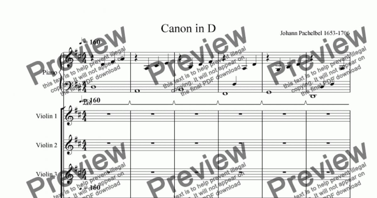 Pachelbel's Canon in D - Download Sheet Music - Sheet Music PDF file