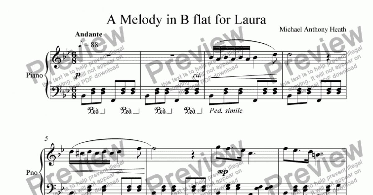 music notes for the piano b flat chord