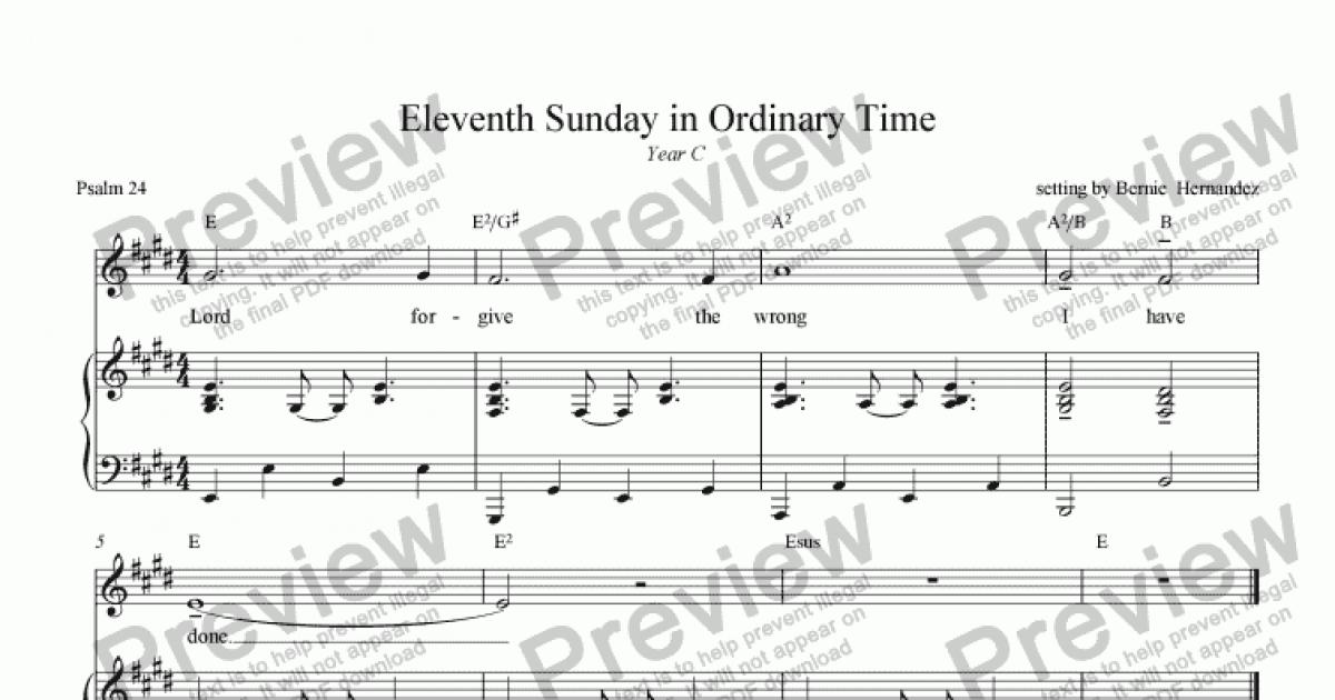 Responsorial Psalm - 11th Sunday In Ordinary Time, Yr. C - Sheet Music