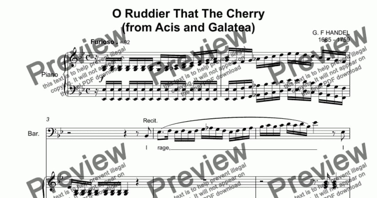 O Ruddier Than The Cherry Download Sheet Music Pdf File