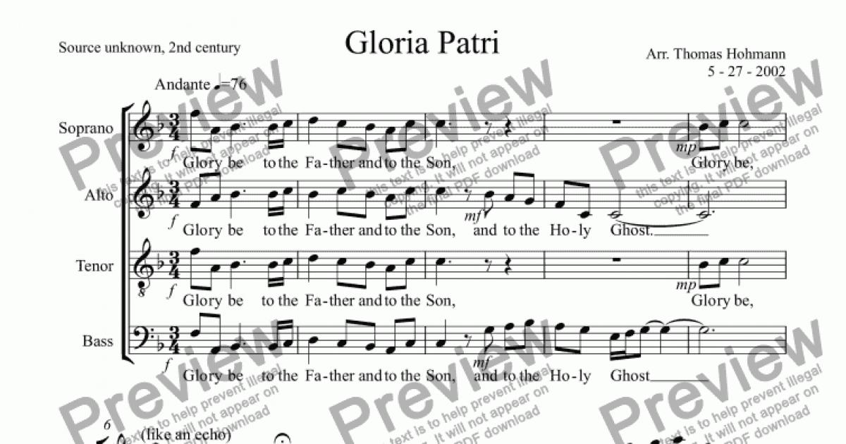 Gloria Patri Download Sheet Music Pdf File