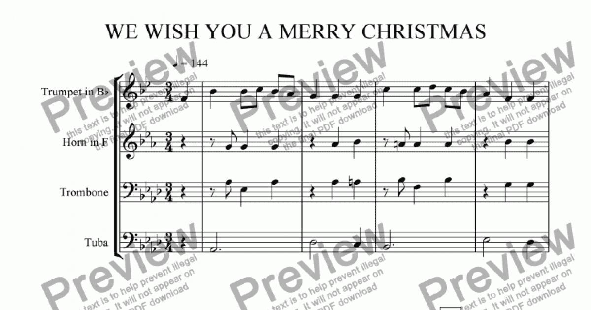 We Wish You A Merry Christmas (Brass Quartet) - Sheet Music PDF file