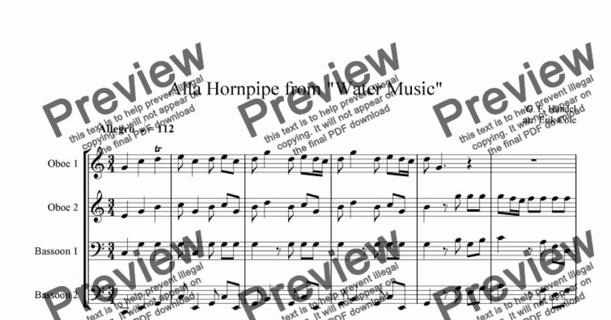 Alla Hornpipe from Water Music - Download Sheet Music PDF file