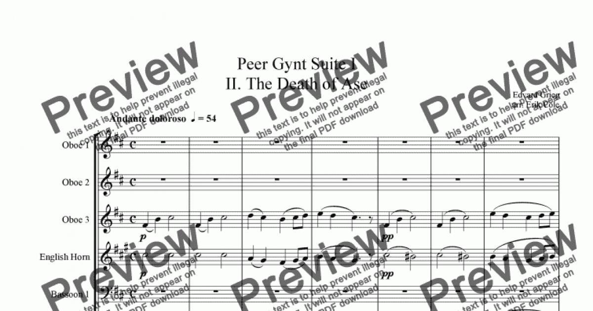 Peer Gynt Suite 2. Ase's Death - Download Sheet Music PDF file