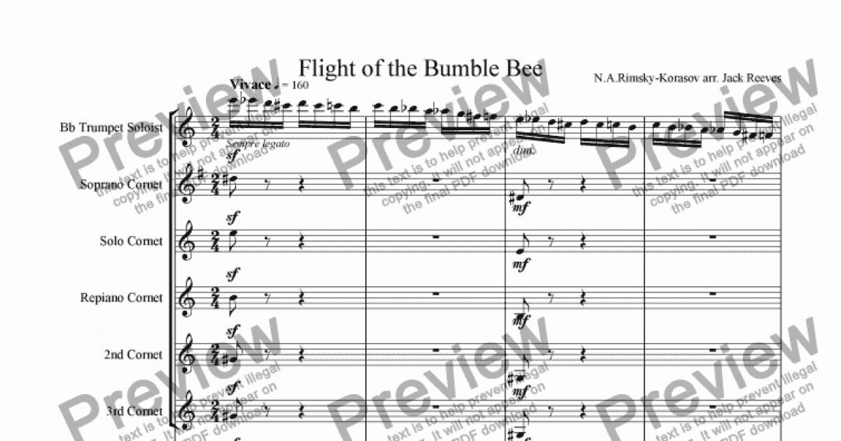 Flight of the Bumble Bee (Brass Band - Trumpet Solo) - Sheet Music PDF