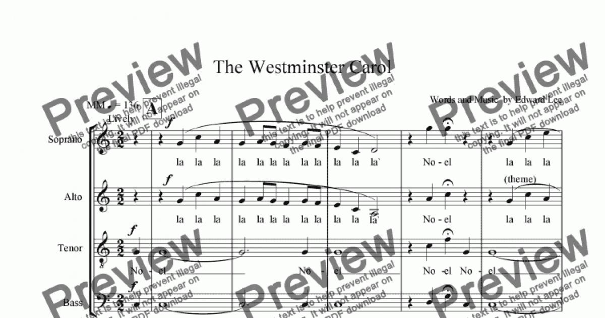 The Westminster Carol Download Sheet Music Pdf File