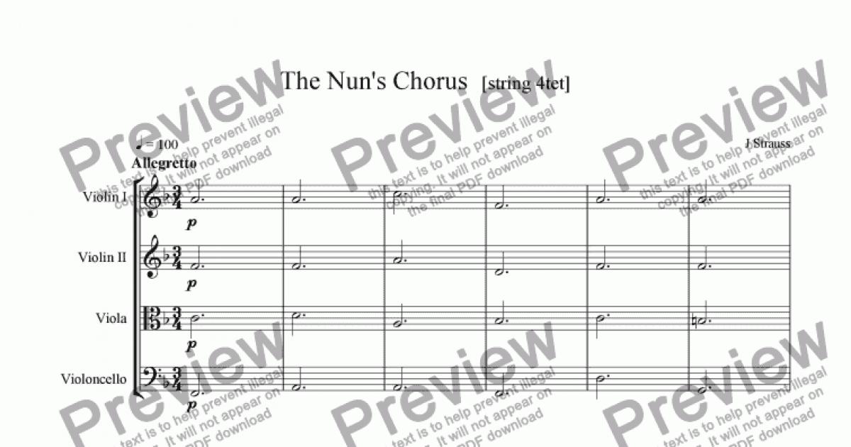 The Nun's Chorus [String 4tet] - Download Sheet Music PDF file