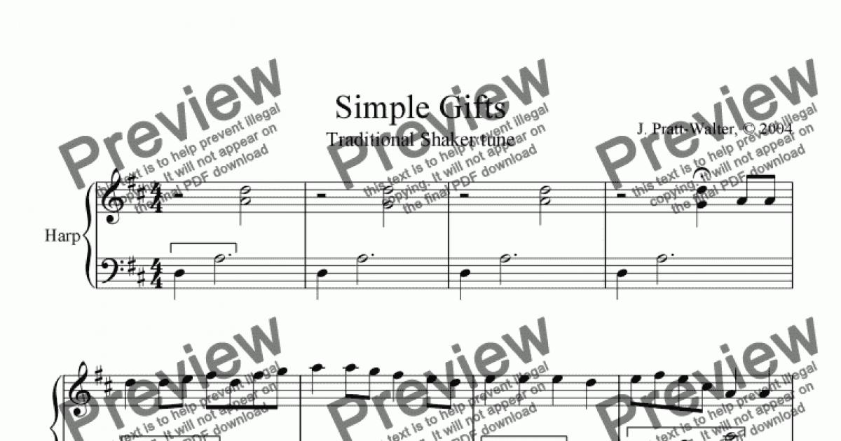 Simple Gifts - Download Sheet Music PDF File