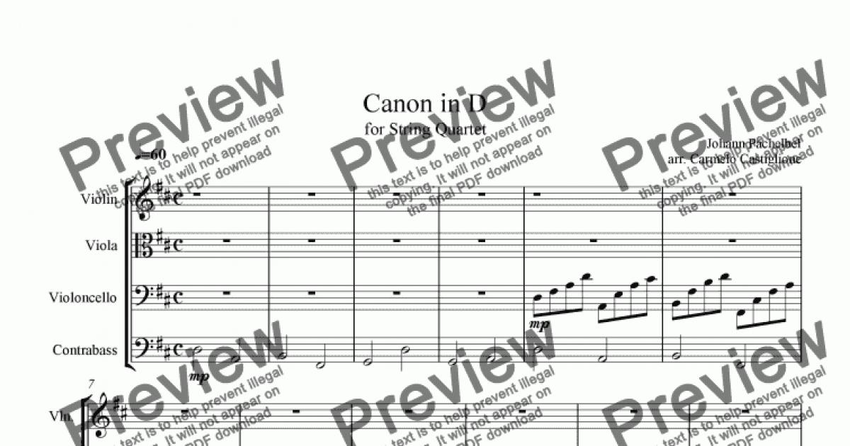 Canon in D - Download Sheet Music PDF file