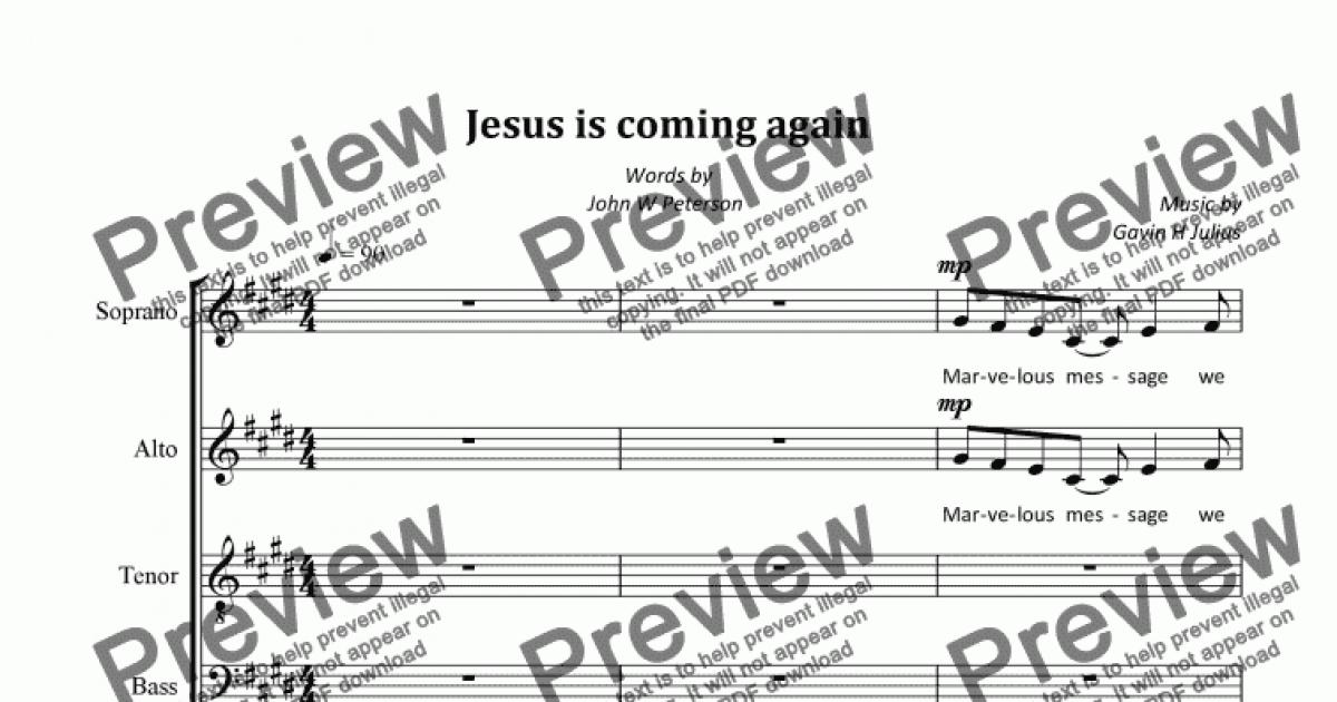 Jesus is coming again (SATB) - Download Sheet Music PDF file