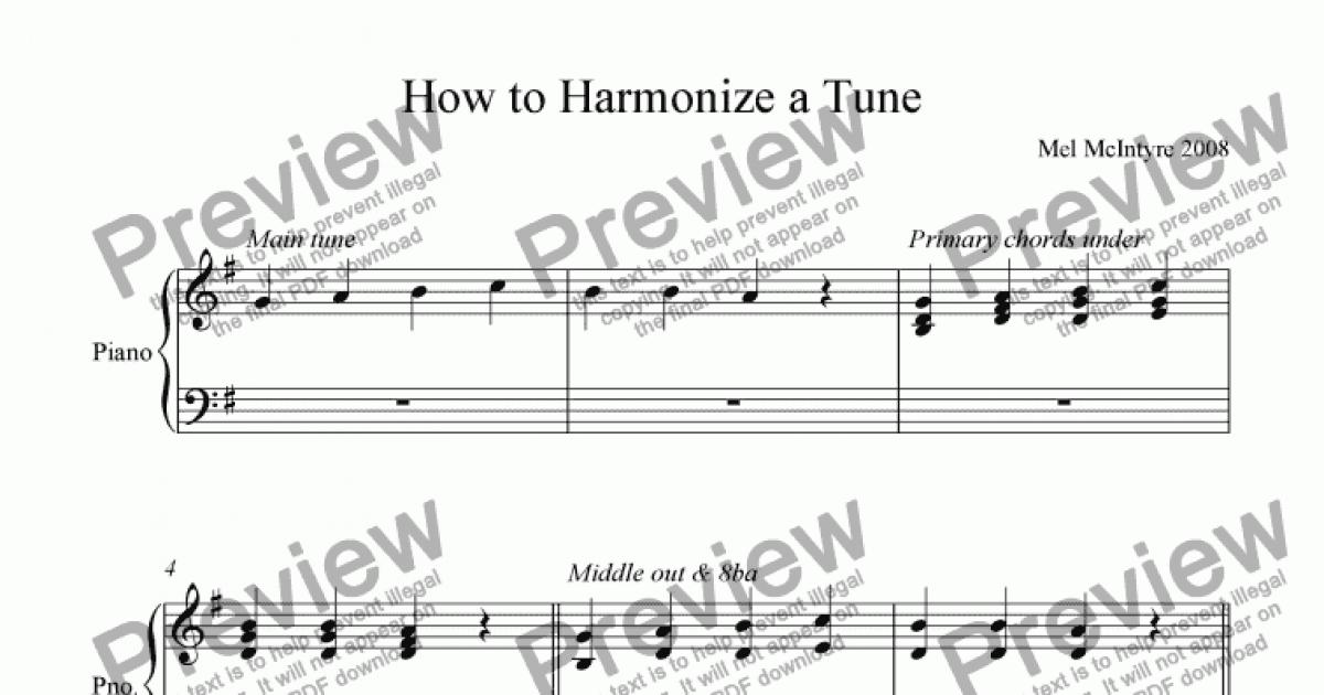 How to Harmonize a Tune Download Sheet Music PDF file