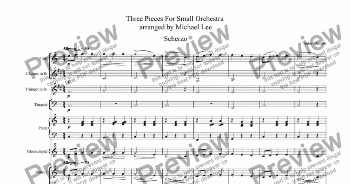 Three Pieces For Small Orchestra - Download Sheet Music PDF file