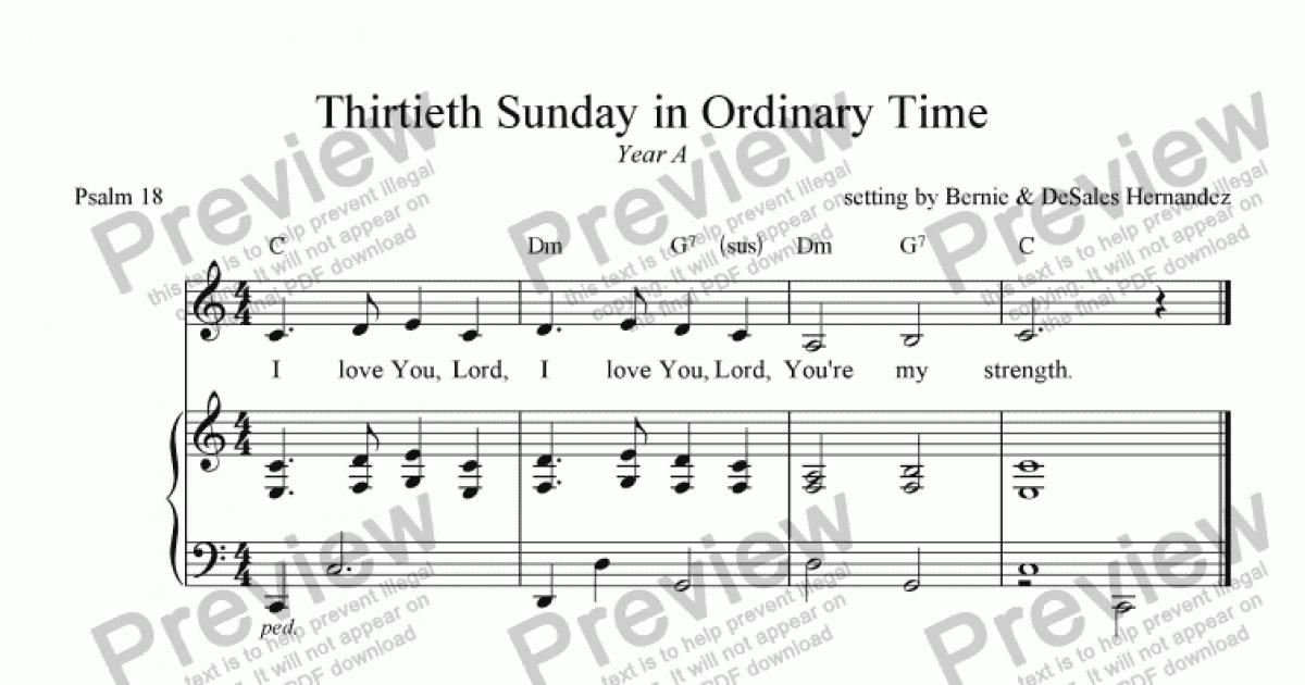 Responsorial Psalm - 30th Sunday In Ordinary Time, Yr. A - Sheet Music