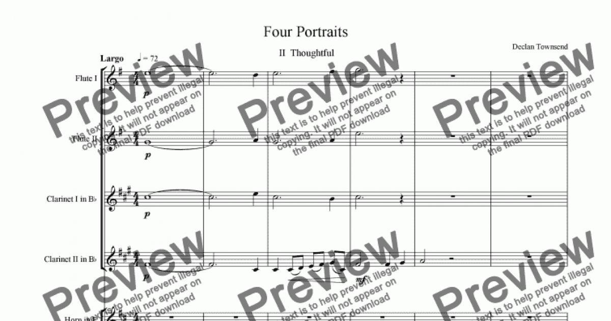 Four Portraits, II Thoughtful - Download Sheet Music PDF file