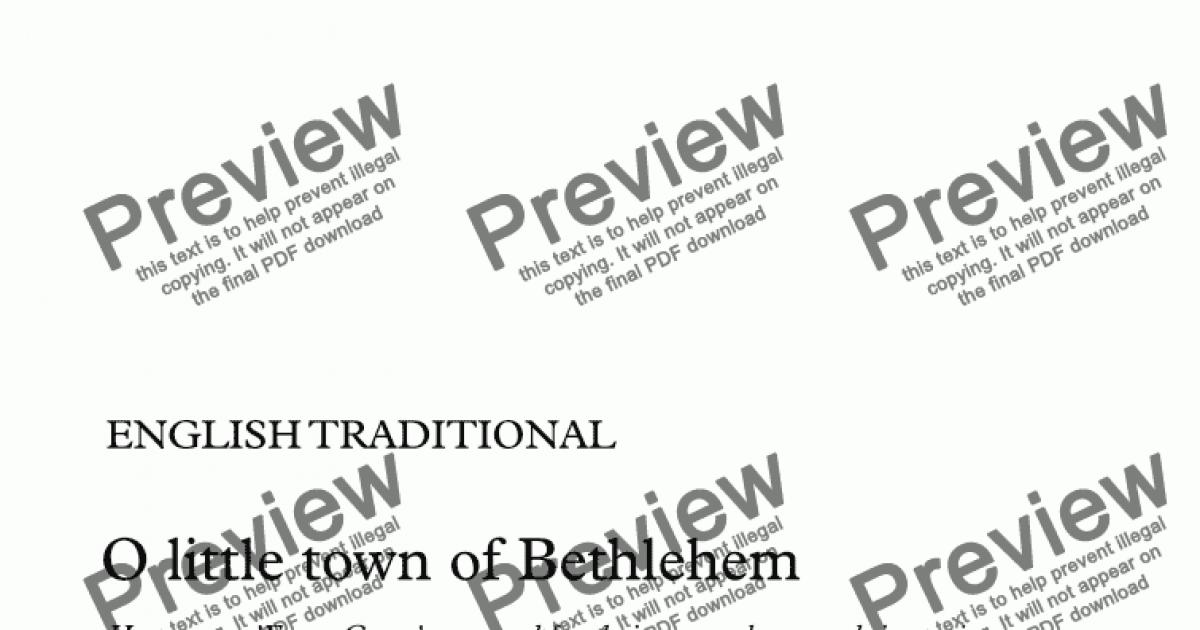 Forest Green O Little Town Of Bethlehem Descant Sheet Music Pdf forest green o little town of bethlehem descant for choir by jamie john hutchings sheet music pdf file to download