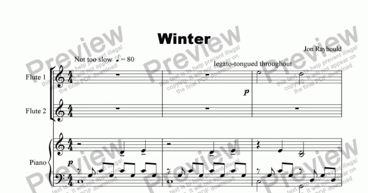 Download Winter (two flutes/piano) - Download Sheet Music PDF file