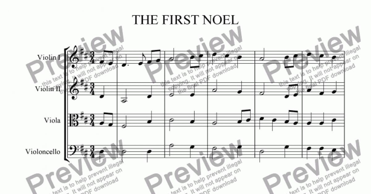 First Noel String Quartet Download Sheet Music Pdf File