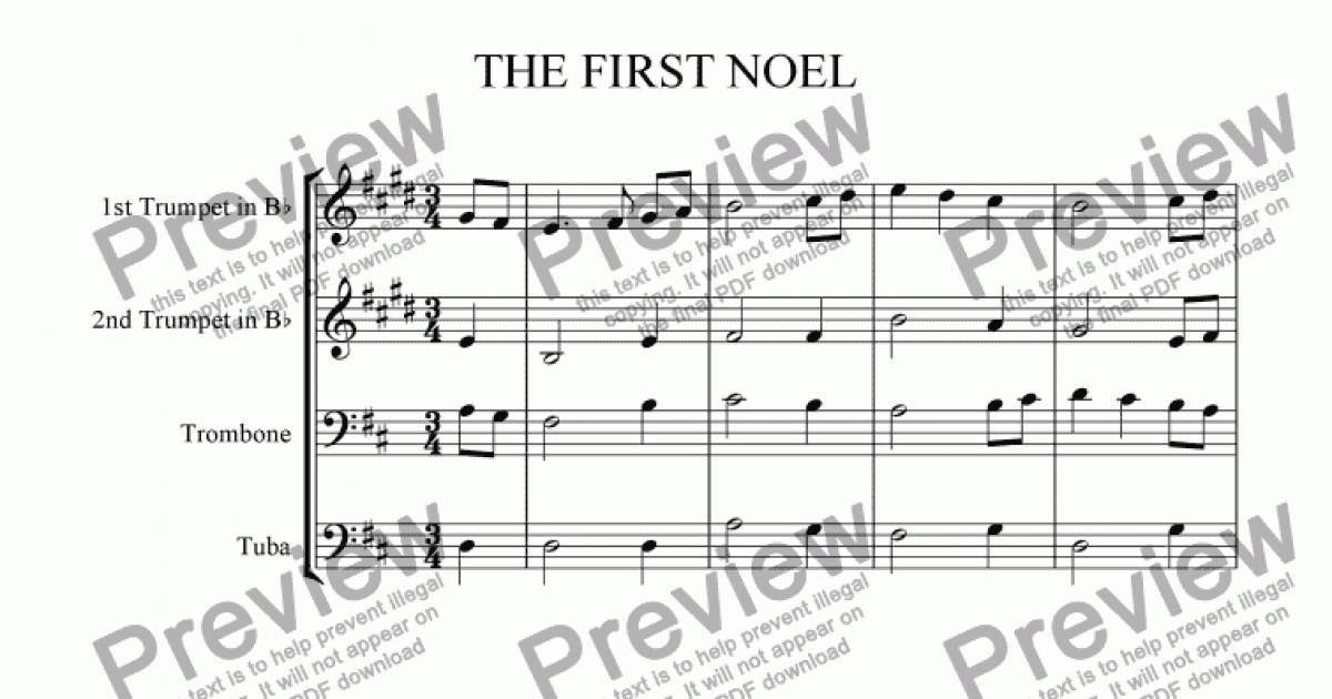 First Noel (Brass Quartet) - Download Sheet Music PDF File