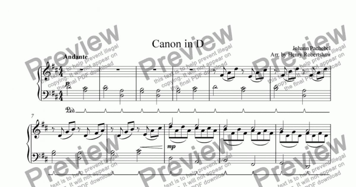 Canon in D - Download Sheet Music PDF file