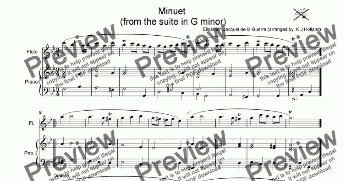 minuet in g piano sheet music