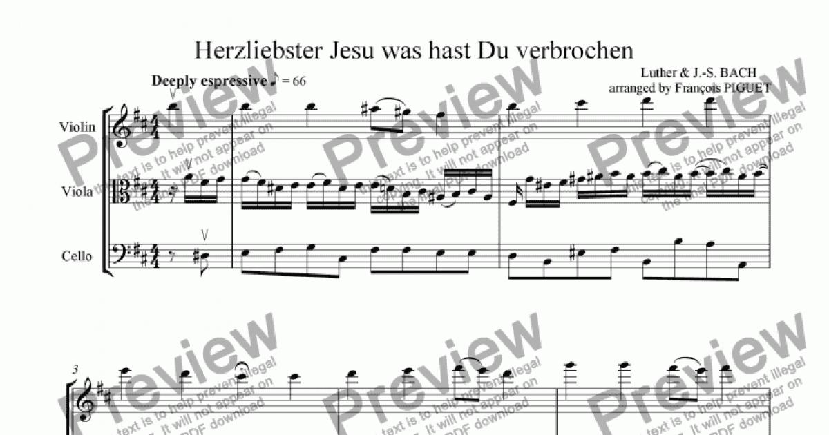 Herzliebster Jesu, Was Hast Du Verbrochen - Download Sheet Music PDF