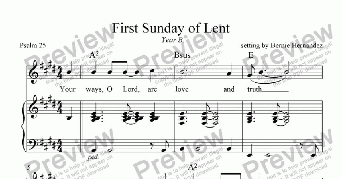 Responsorial Psalm Lent Week 1 Yr B Download Sheet Music Pdf