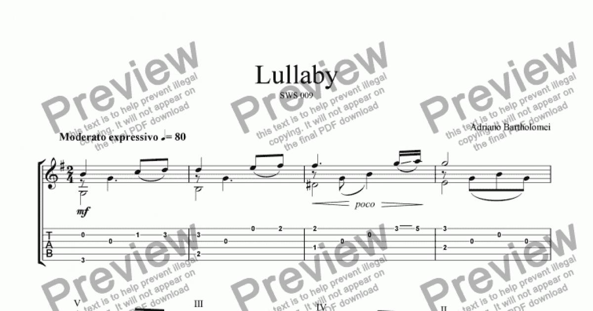 Lullaby for guitar+tab Download Sheet Music PDF file