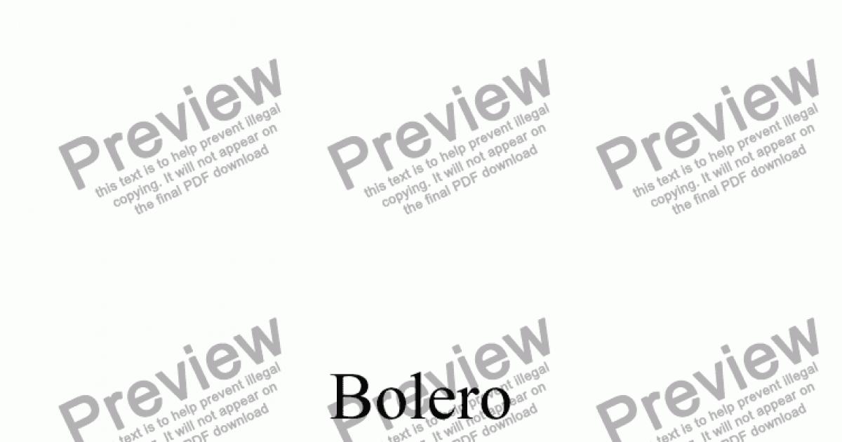 Bolero (Ravel, arranged Kalve) - Download Sheet Music PDF file