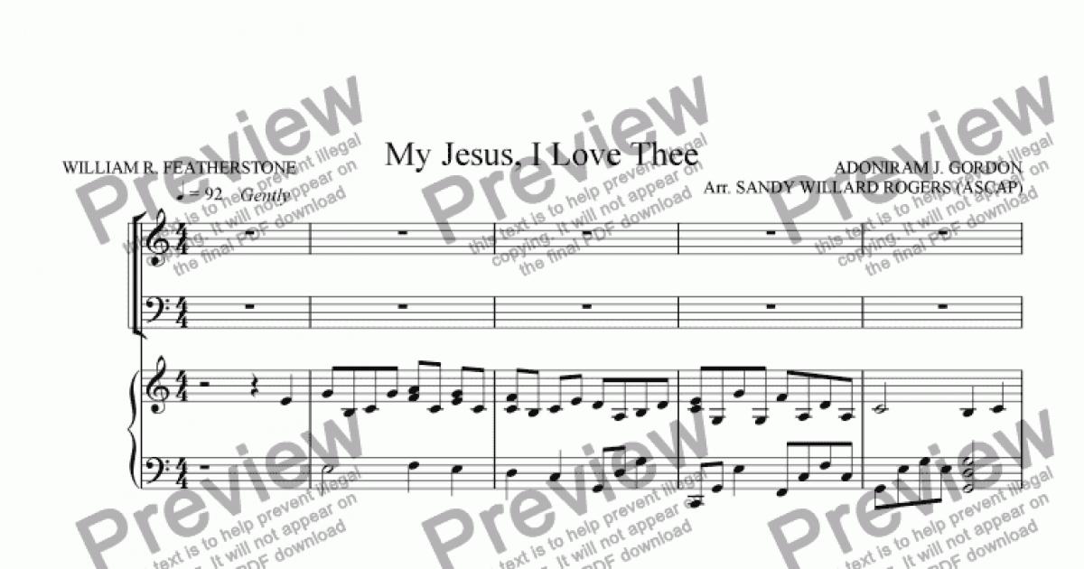 My Jesus, I Love Thee - Download Sheet Music Pdf File