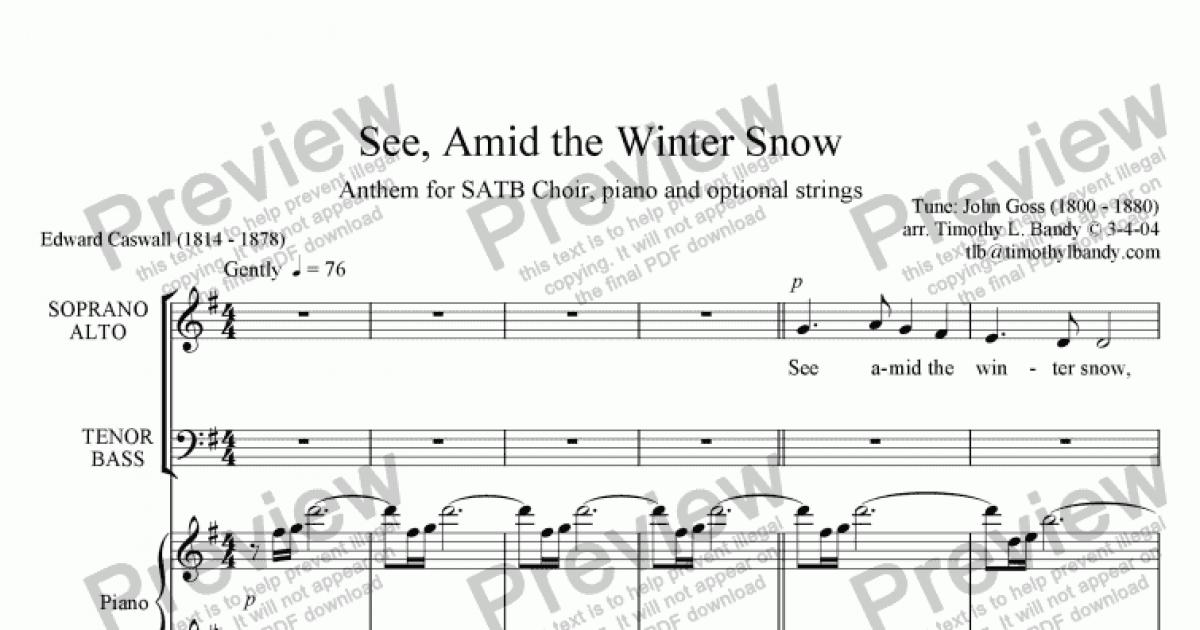 See Amid the Winter's Snow - Download Sheet Music PDF file