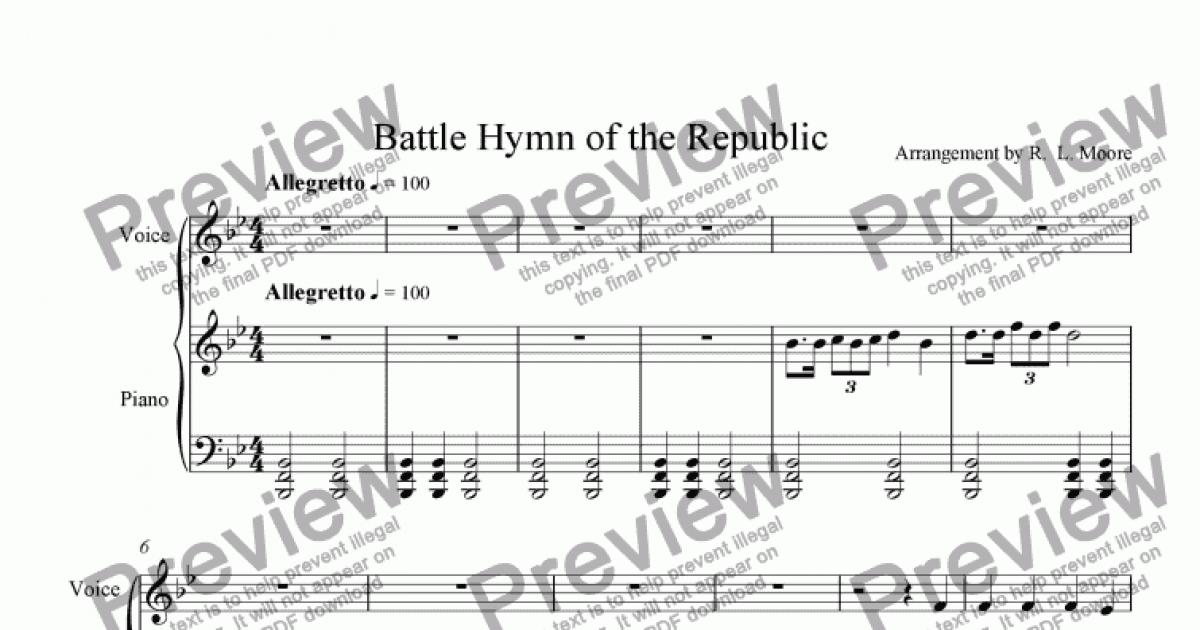 Battle Hymn Of The Republic (worship) - Download Sheet Music Pdf File