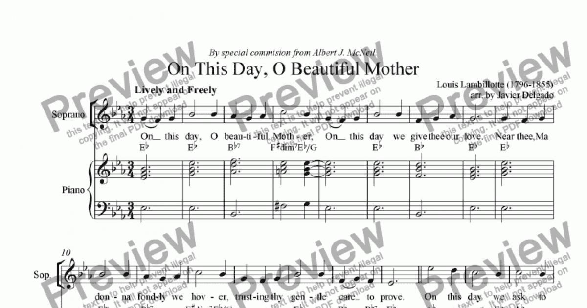 On This Day O Beautiful Mother Download Sheet Music Pdf File Mary from thy sacred image. on this day o beautiful mother for voice keyboard by louis lambillotte sheet music pdf file to download