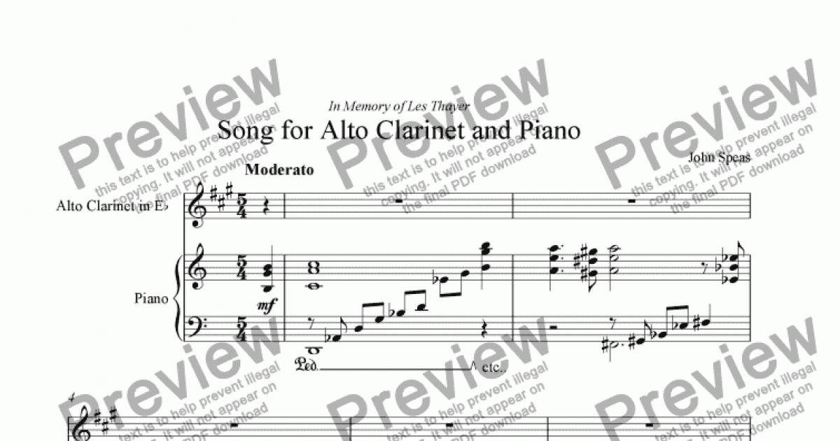 Short Piece for Clarinet and Piano - Download Sheet Music PDF file