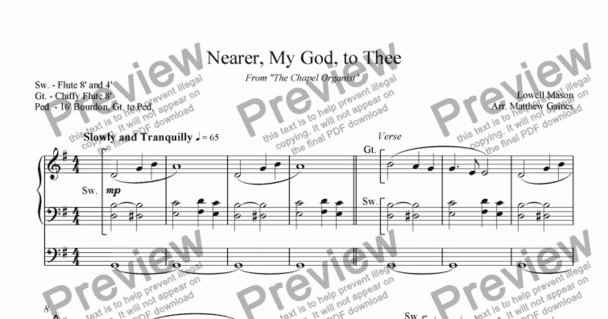 Nearer, My God, to Thee - Download Sheet Music PDF file