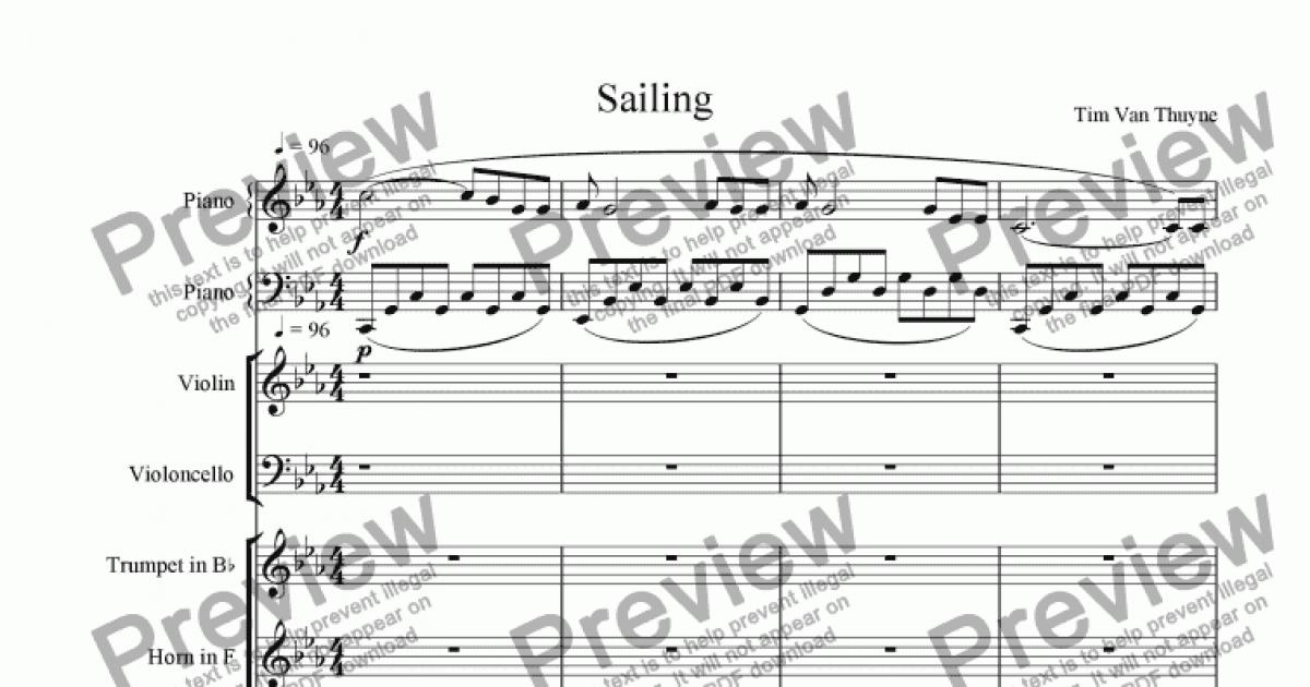 Sailing by ronald binge free sheet music