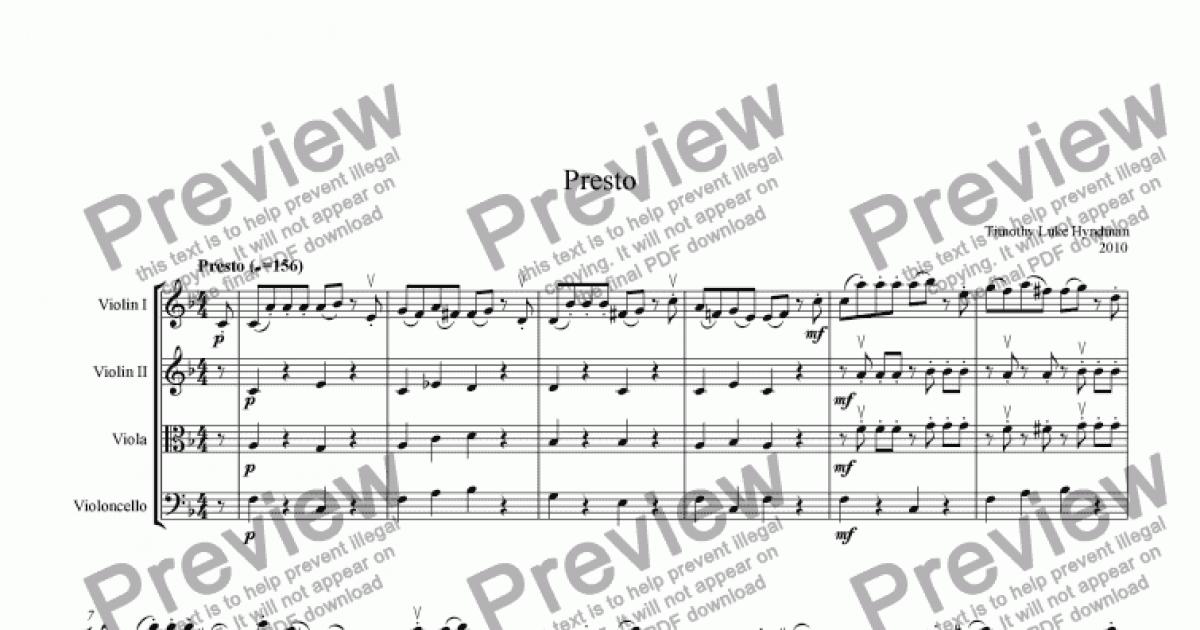 Presto in F Major - Download Sheet Music PDF file