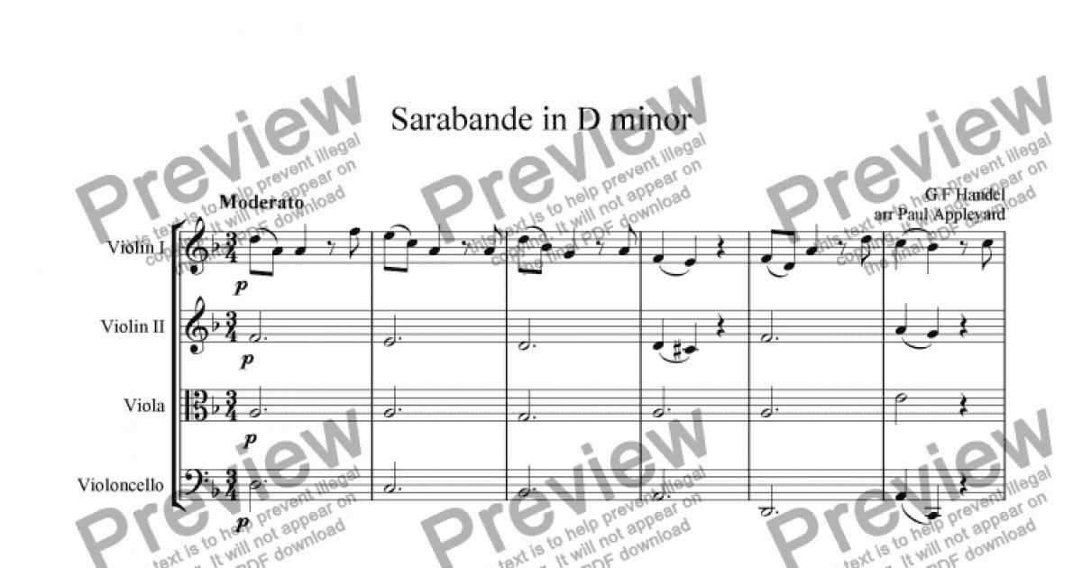 Saraband In D Minor Handel Download Sheet Music Pdf File 0414