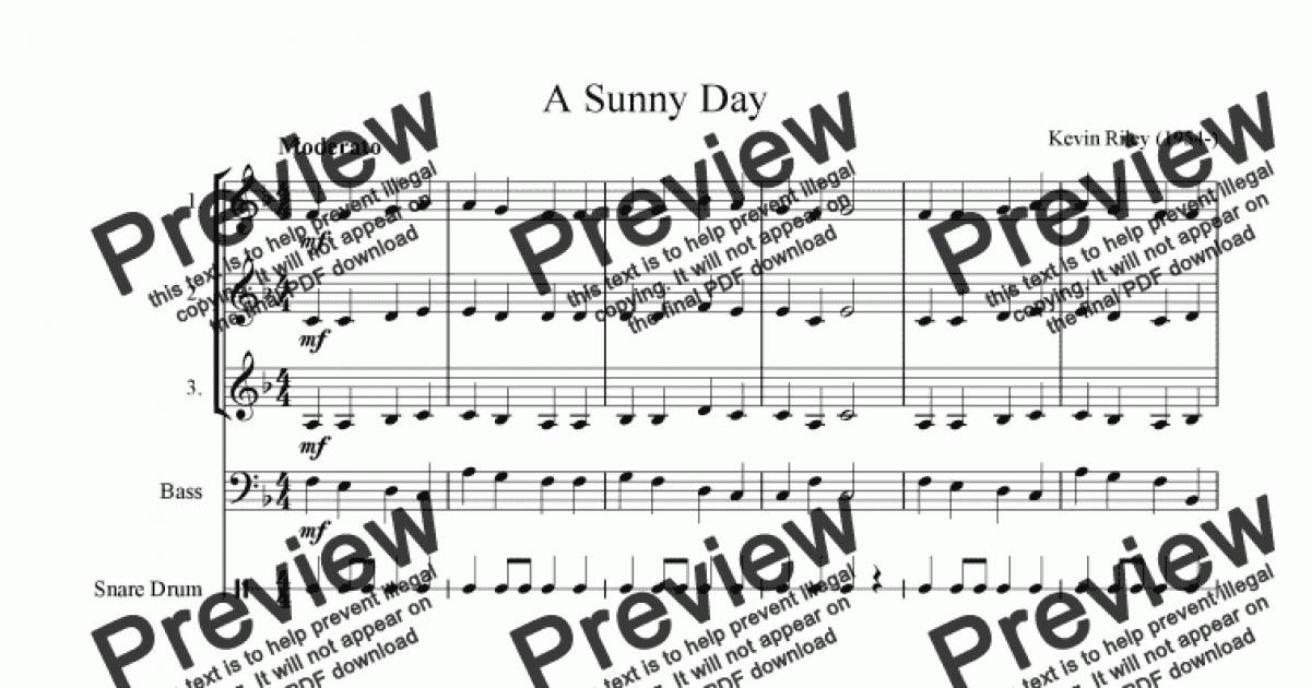 A Sunny Day - Download Sheet Music PDF file