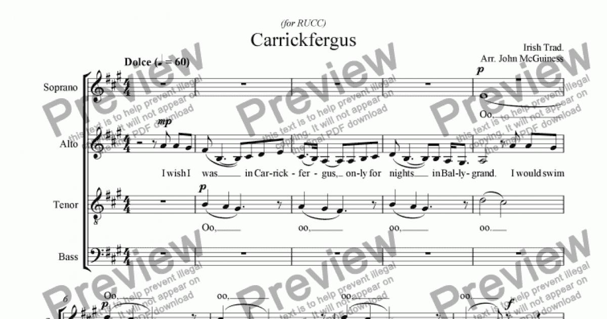 Carrickfergus Download Sheet Music PDF file