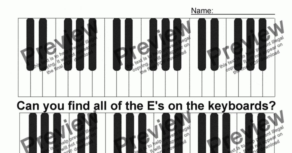 ABC Worksheet 25: Find the E's - Download Sheet Music PDF file