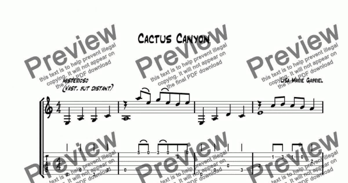 Cactus Canyon Fingerstyle Guitar Solo Download Sheet Music PDF   98762 