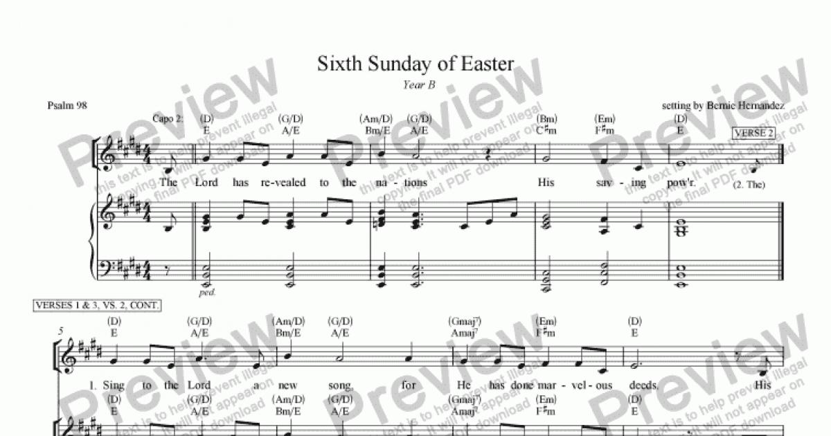 Responsorial Psalm - 6th Sunday of Easter, Yr. B - Download PDF file