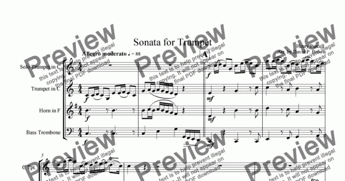 Sonata for Trumpet for Brass Quartet - Download Sheet Music PDF file