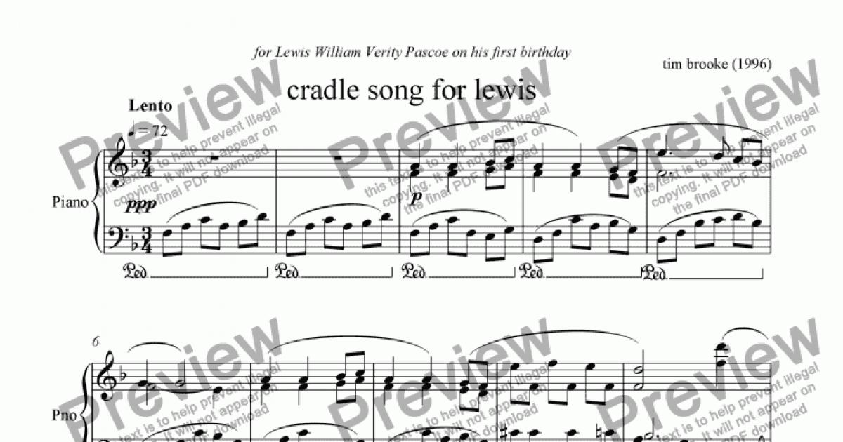 Cradle Song for Lewis - Download Sheet Music PDF file