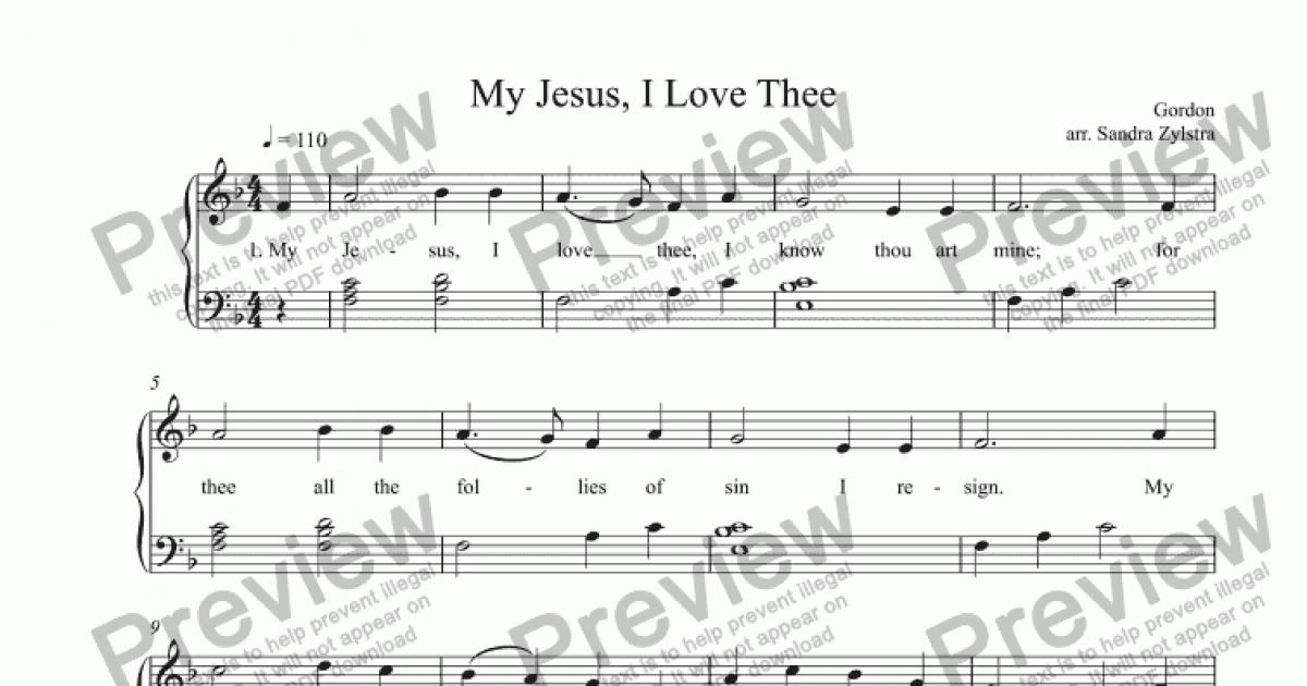 My Jesus, I Love Thee - Download Sheet Music PDF file