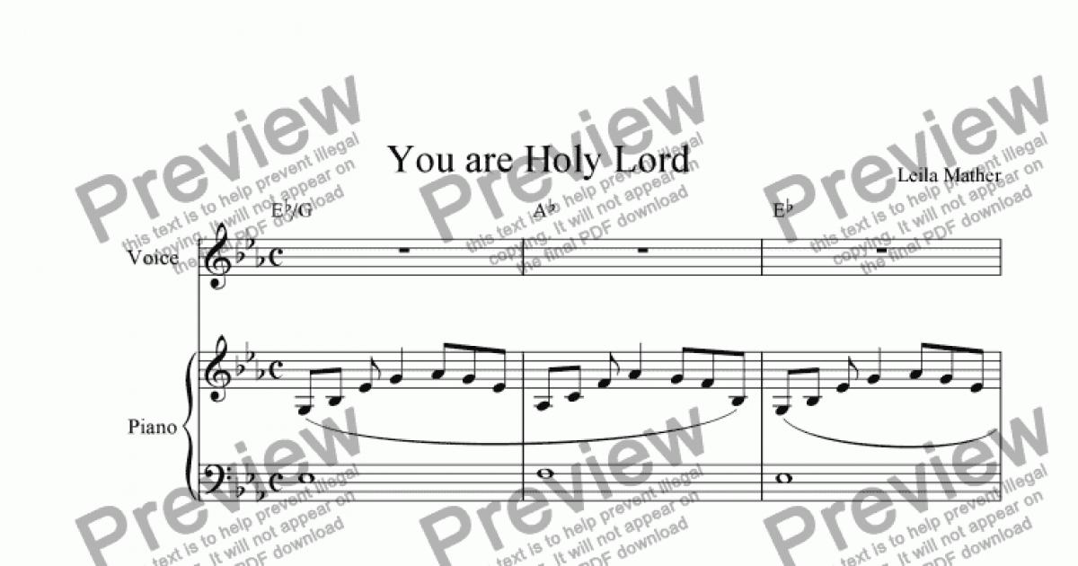 You are Holy Lord - Download Sheet Music PDF file